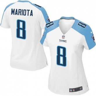 Women Nike Titans #8 Marcus Mariota White Stitched NFL Elite Jersey