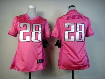 Women NEW Tennessee Titans 28 Chris Johnson Pink Jerseys