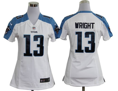 women NEW tennessee titans 13 kendall wright white jerseys