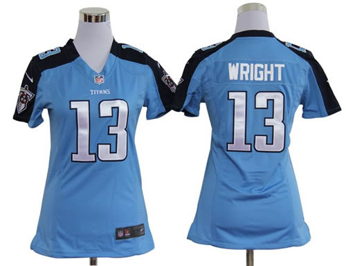 women NEW tennessee titans 13 kendall wright blue jerseys