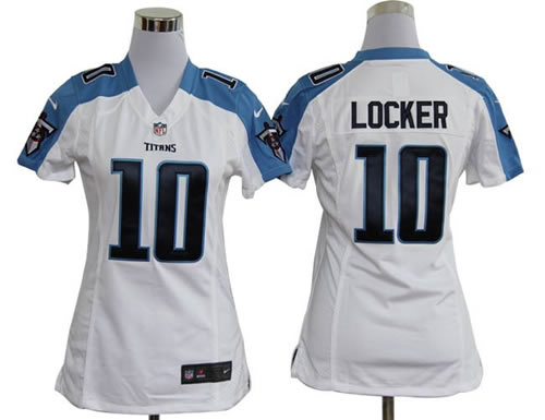 women NEW tennessee titans 10 jake locker white jerseys