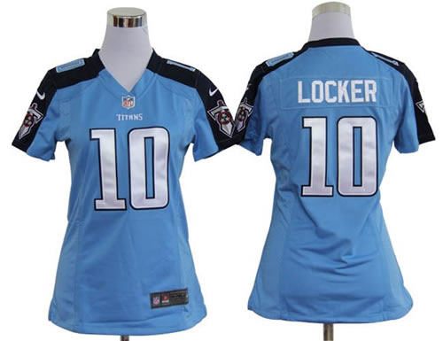 women NEW tennessee titans 10 jake locker blue jerseys