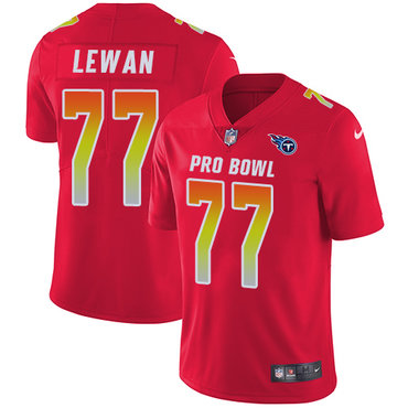 Nike Titans #77 Taylor Lewan Red Women's Stitched NFL Limited AFC 2018 Pro Bowl Jersey