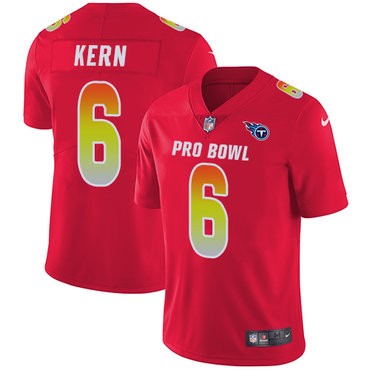 Nike Titans #6 Brett Kern Red Women's Stitched NFL Limited AFC 2018 Pro Bowl Jersey