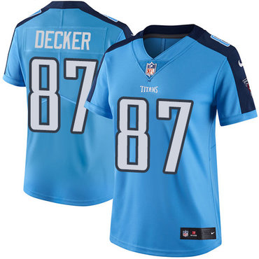 Nike Titans #87 Eric Decker Light Blue Team Color Women's Stitched NFL Vapor Untouchable Limited Jersey