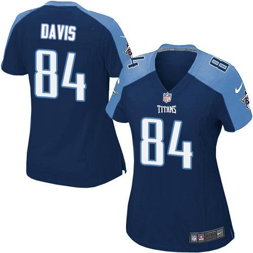 Nike Titans #84 Corey Davis Navy Blue Alternate Women's Stitched NFL Elite Jersey