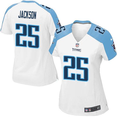 Nike Titans #25 Adoree' Jackson White Women's Stitched NFL Elite Jersey