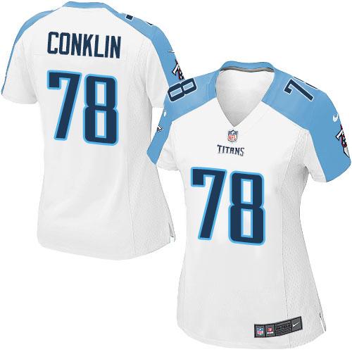 Nike Titans #78 Jack Conklin White Women's Stitched NFL Elite Jersey