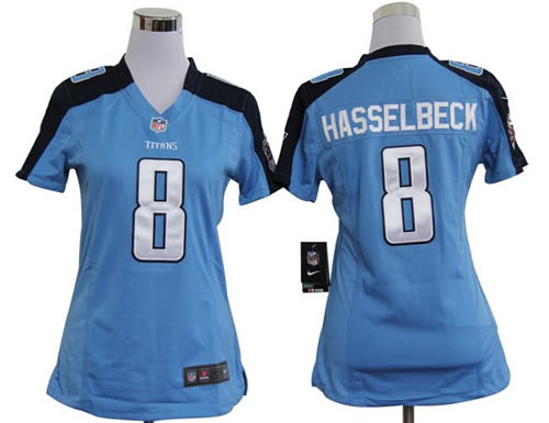 women NEW tennessee titans 8 matt hasselbeck team color game jerseys