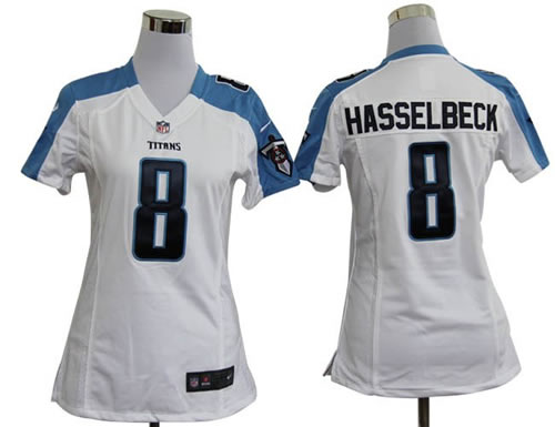 women NEW tennessee titans 8 matt hasselbeck white game jerseys