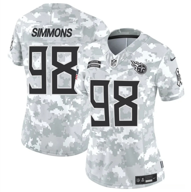 Women's Tennessee Titans #98 Jeffery Simmons 2024 F.U.S.E Arctic Camo Salute To Service Limited Stitched Football Jersey(Run Small)