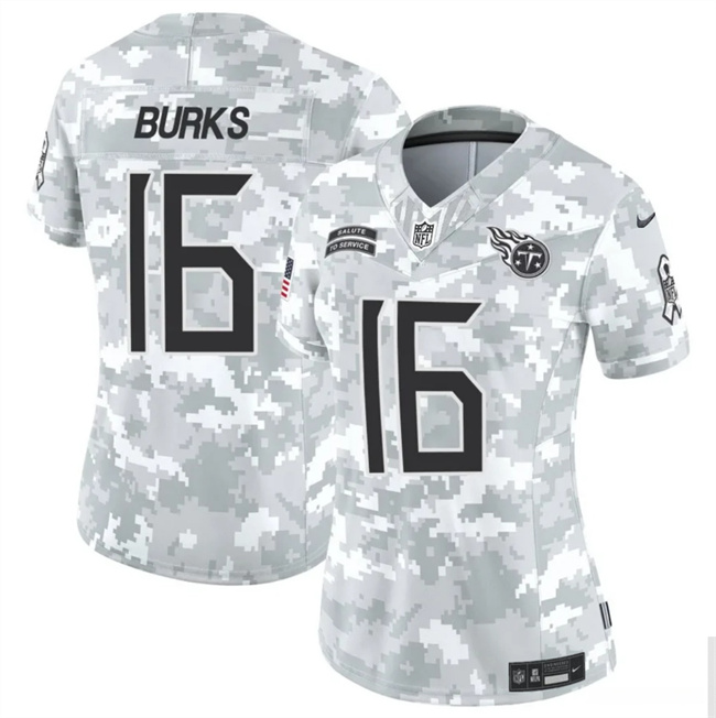 Women's Tennessee Titans #16 Treylon Burks 2024 F.U.S.E Arctic Camo Salute To Service Limited Stitched Football Jersey(Run Small)