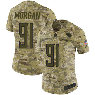 Nike Titans #91 Derrick Morgan Camo Women's Stitched NFL Limited 2018 Salute to Service Jersey