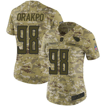 Nike Titans #98 Brian Orakpo Camo Women's Stitched NFL Limited 2018 Salute to Service Jersey