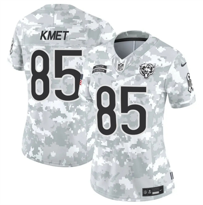 Women's Chicago Bears #85 Cole Kmet 2024 F.U.S.E Arctic Camo Salute To Service Limited Stitched Football Jersey(Run Small)