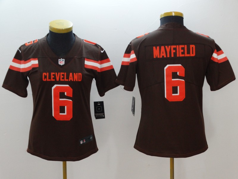 Nike Browns 6 Baker Mayfield Brown Women Vapor Untouchable Limited Jersey