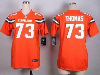 Women Nike Browns #73 Joe Thomas Orange Alternate Stitched NFL New Elite Jersey