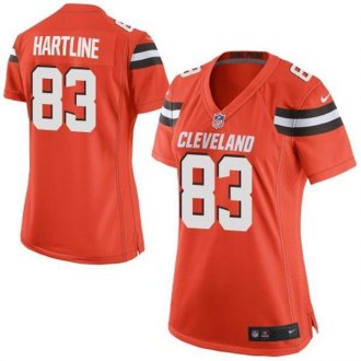 Women Nike Browns #83 Brian Hartline Orange Alternate Stitched NFL New Elite jersey