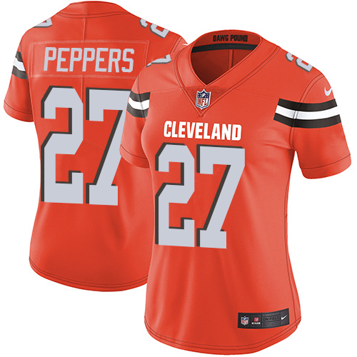 Nike Browns #27 Jabrill Peppers Orange Alternate Women's Stitched NFL Vapor Untouchable Limited Jersey