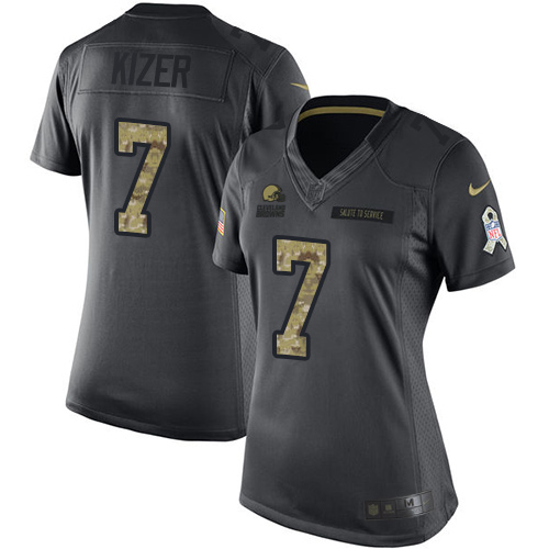 Nike Browns #7 DeShone Kizer Black Women's Stitched NFL Limited 2016 Salute to Service Jersey