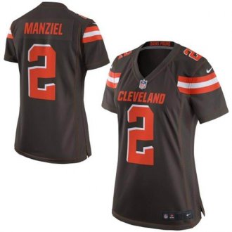 Women Nike Browns #2 Johnny Manziel Brown Team Color Stitched NFL New Elite Jersey