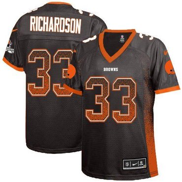 Women 2013 NEW Cleveland Browns 33 Trent Richardson Drift Fashion Brown Elite Jerseys