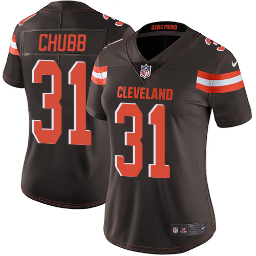 Nike Browns #31 Nick Chubb Brown Team Color Women's Stitched NFL Vapor Untouchable Limited Jersey