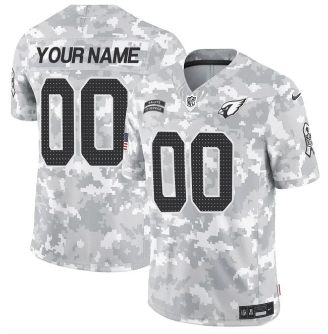 Men's Arizona Cardinals Active Player Custom 2024 F.U.S.E Arctic Camo Salute To Service Limited Stitched Football Jersey