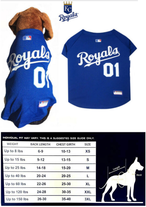 Kansas City Royals Custom Stitched Dog Jersey(Pls Check Description For Details)