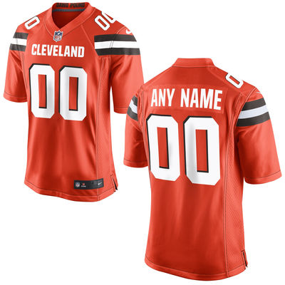 Men's Nike Cleveland Browns Mens Orange Custom Game Jersey