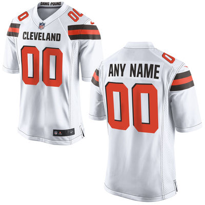 Men's Nike Cleveland Browns Customized White Game Jersey