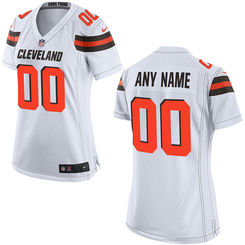 Women's Nike Cleveland Browns White Custom Game Jersey