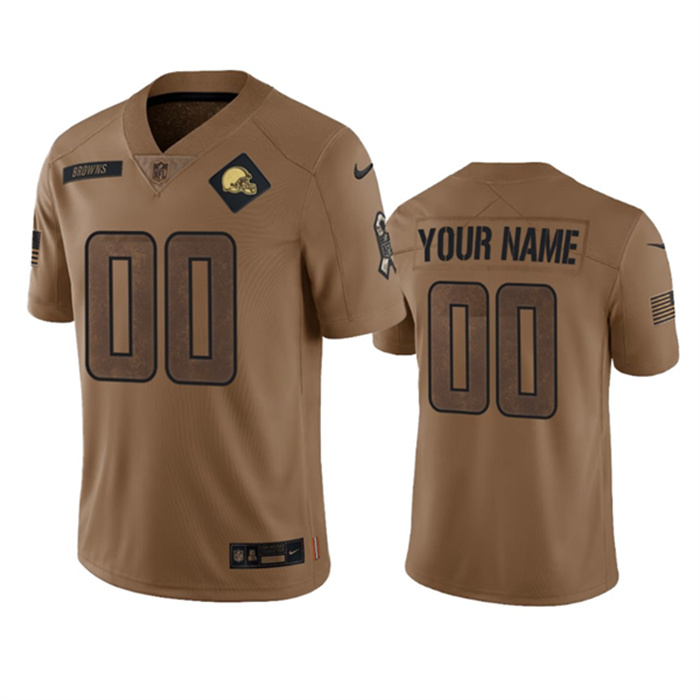 Men's Cleveland Browns Active Player Custom 2023 Brown Salute To Service Limited Stitched Jersey