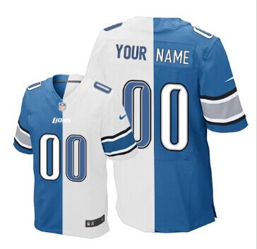 NEW Detroit Detroit Lions Customized Light Blue White Elite Split Jersey