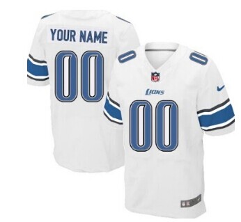 Nike Detroit Lions Customized White Elite Jersey