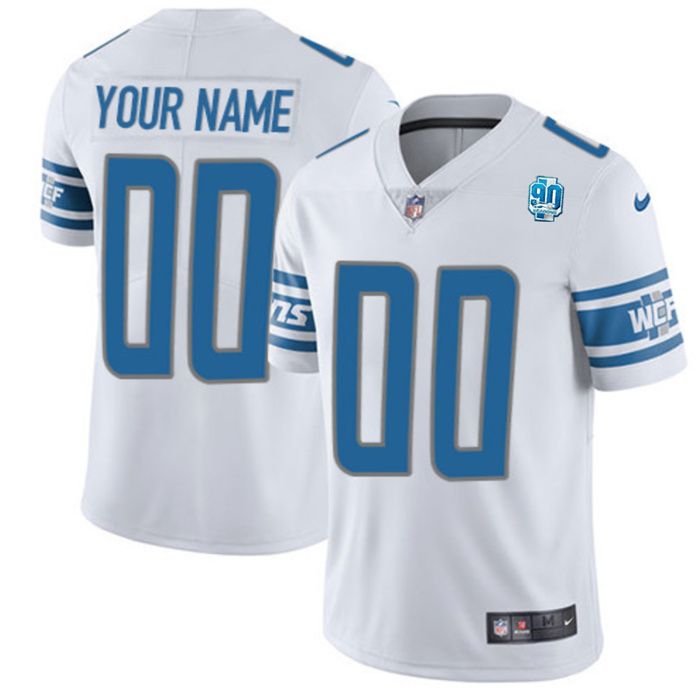 Men's Detroit Lions Active Player Custom White 2023 F.U.S.E. 90th Anniversary Vapor Untouchable Limited Stitched Jersey