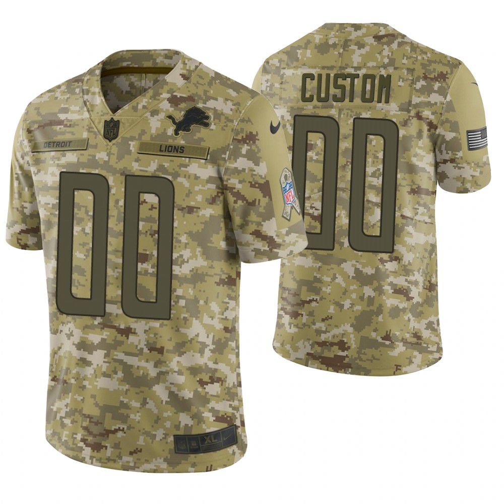 Detroit Lions Custom Camo 2018 Salute to Service Limited Jersey