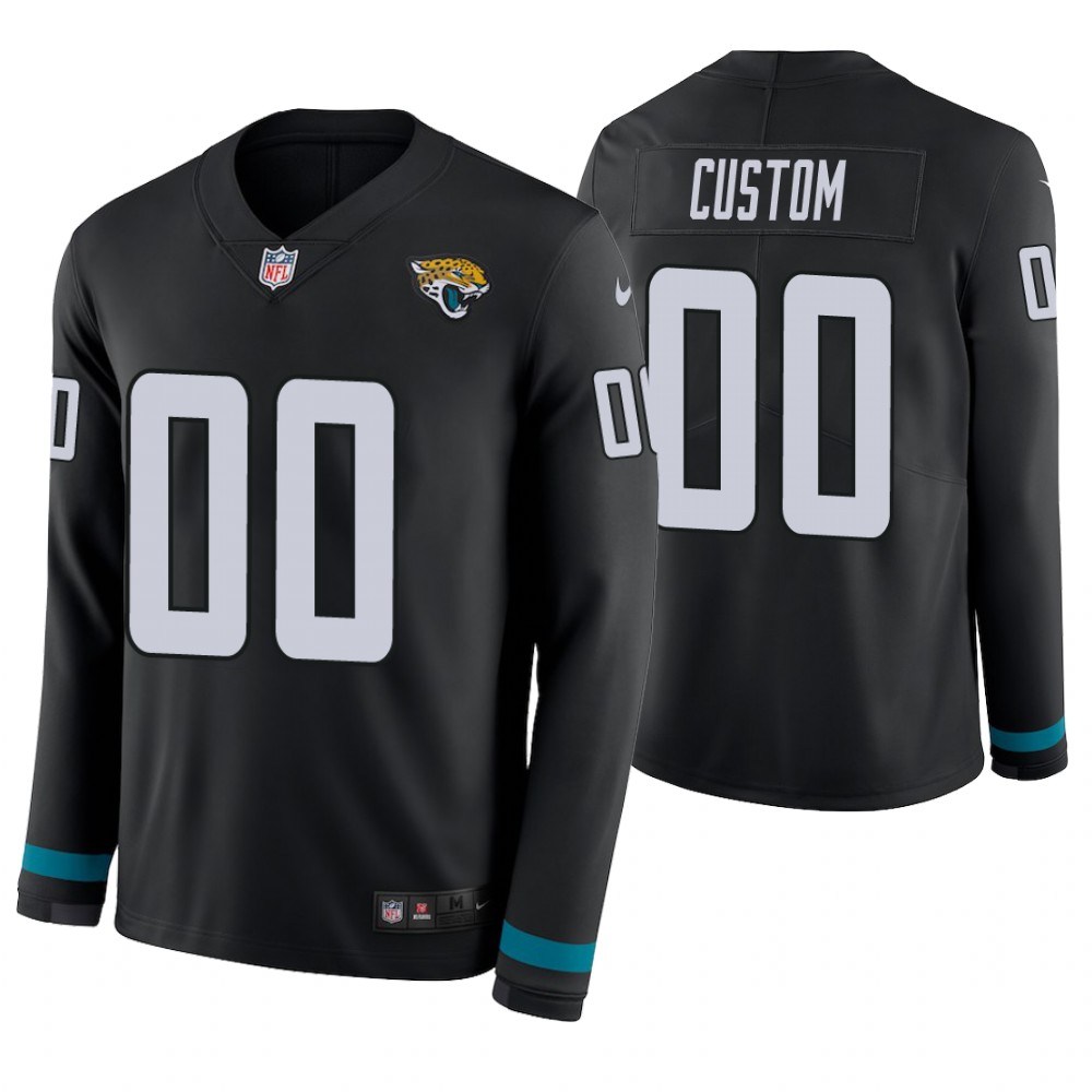 Jacksonville Jaguars Custom Black Therma Long Sleeve Jersey