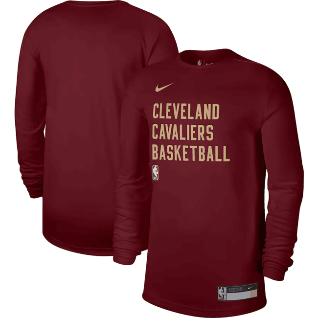 Men's Cleveland Cavaliers Wine 2023 24 Legend On-Court Practice Long Sleeve T-Shirt