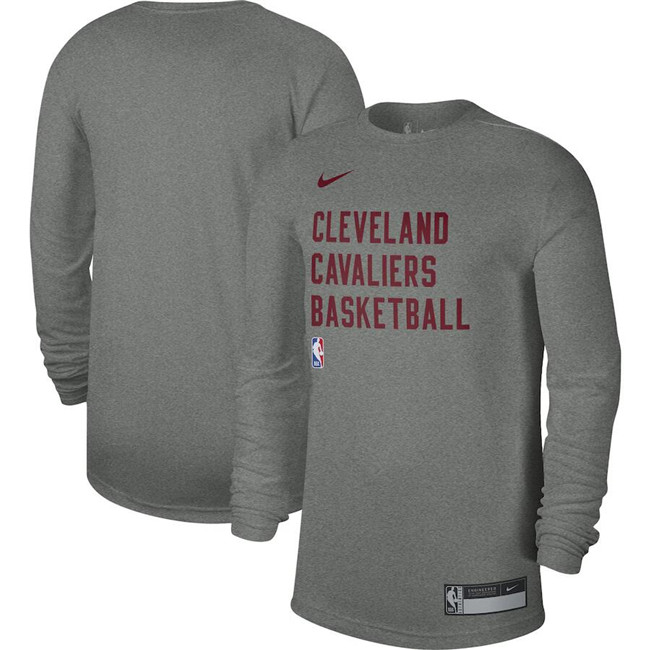 Men's Cleveland Cavaliers Heather Gray 2023 24 Legend On-Court Practice Long Sleeve T-Shirt