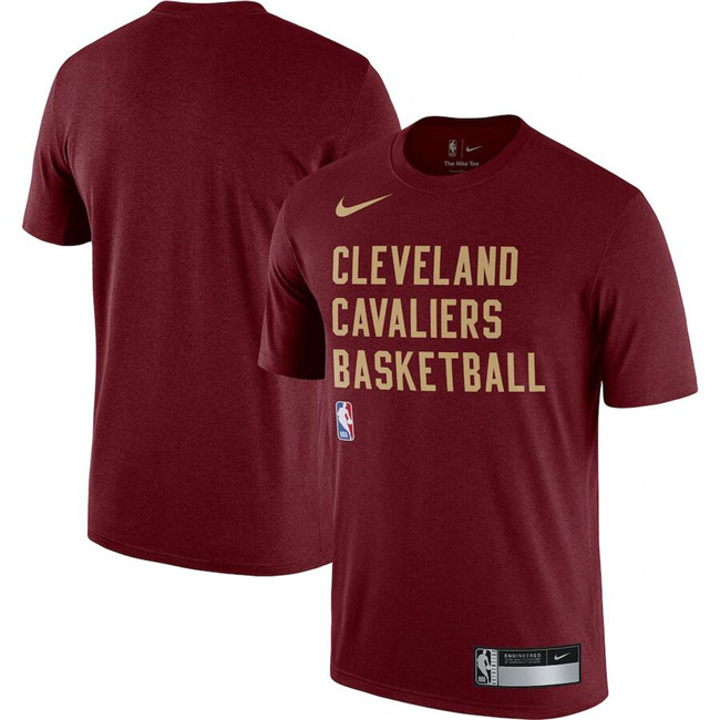 Men's Cleveland Cavaliers Wine 2023 24 Sideline Legend Performance Practice T-Shirt