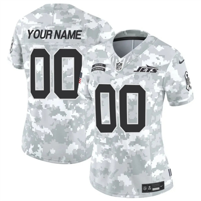 Women's New York Jets Active Player Custom 2024 F.U.S.E Arctic Camo Salute To Service Limited Stitched Jersey(Run Small)