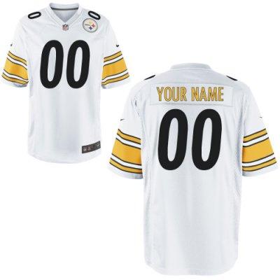 Youth NEW Pittsburgh Steelers Customized Game White Jerseys