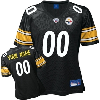 pittsburgh steelers women customized black white number jersey