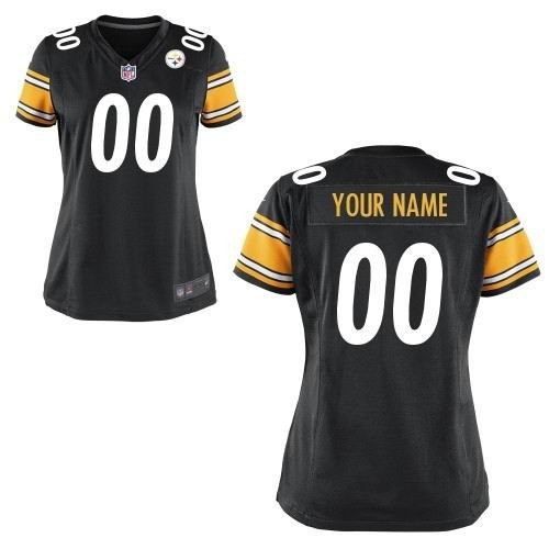 women's pittsburgh steelers customized game team black jerseys