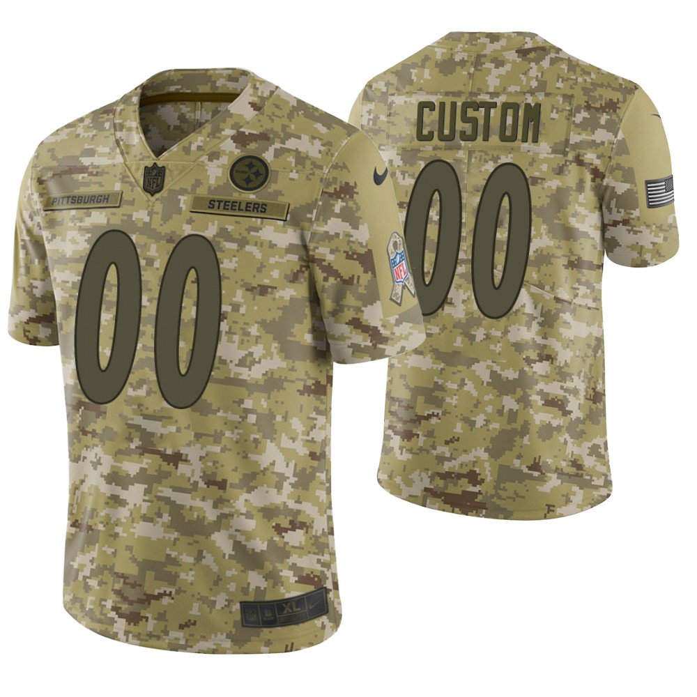 Pittsburgh Steelers Custom Camo 2018 Salute to Service Limited Jersey