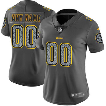 Nike NFL Pittsburgh Steelers Vapor Untouchable Customized Limited Gray Static Women's Jersey