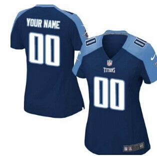 Women's Nike Tennessee Titans Customized Navy Blue Limited Jersey