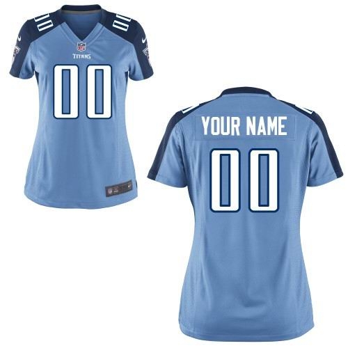 women's tennessee titans customized game team l.blue jerseys