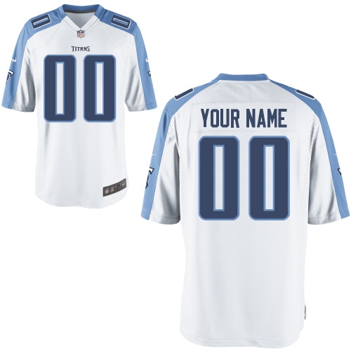 men's tennessee titans customized game white jerseys